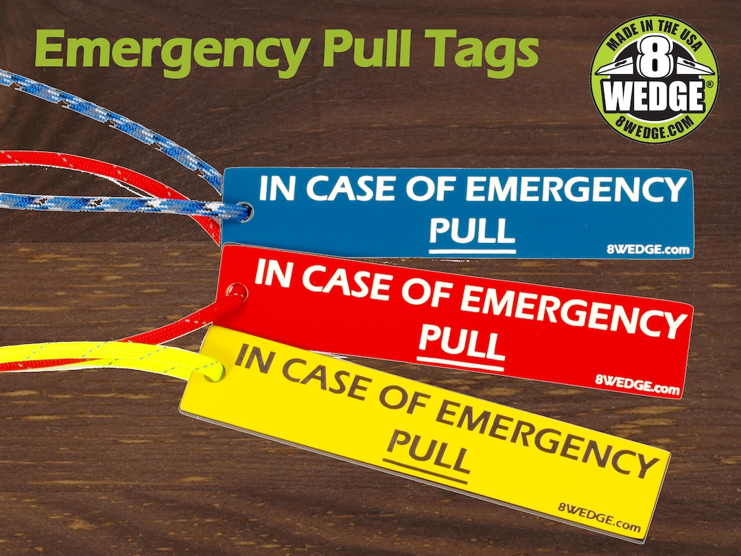 String Pull Emergency Sign Emergency Pull Tags: High Visibility and Easy-to-grab Emergency Tag ...