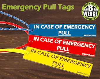 Emergency Pull Tags: High Visibility and Easy-to-Grab Emergency Tag.  Attached to fire extinguishers, keys, and SCBA Packs for firefighters