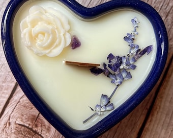 Talavera Heart Mexican Tacita Homemade Soy Candle.
