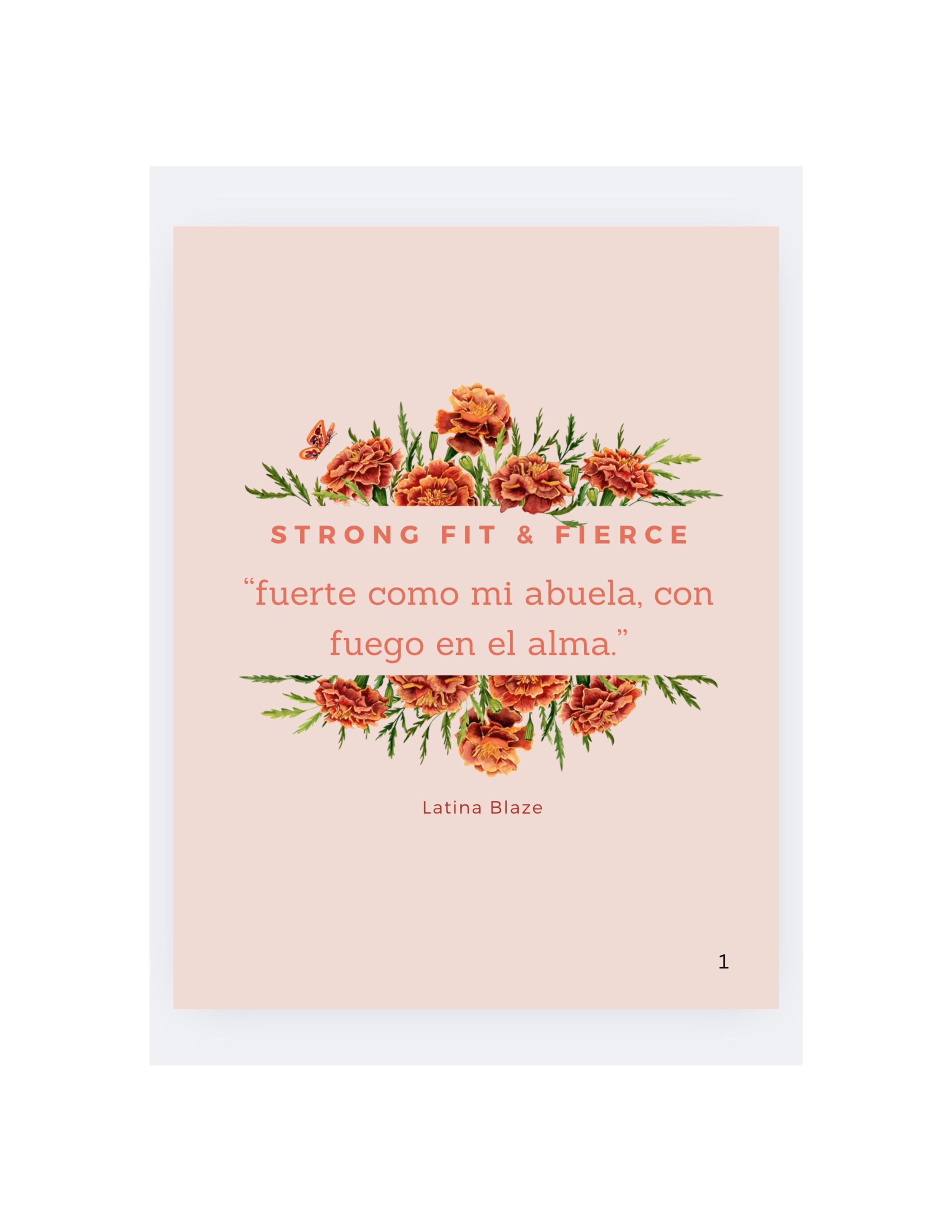 Latina Fitness Journal - Printable Self-Care & Workout Planner For Women Motivational Wellness PDF None Editable
