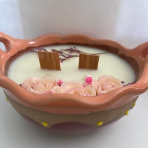 Vela de cera de soja Cazuelita de barro.