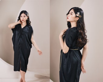 Black Silk Dresses with a Subtle Shimmer Timeless Elegance good quality silk dress