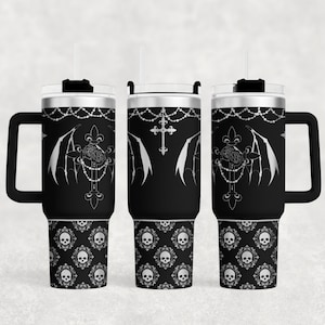 40oz Gothic Tumbler Laser Design