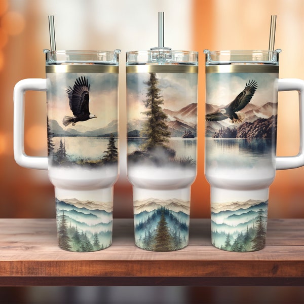 40 oz Sublimation Eagle Tumbler Wrap