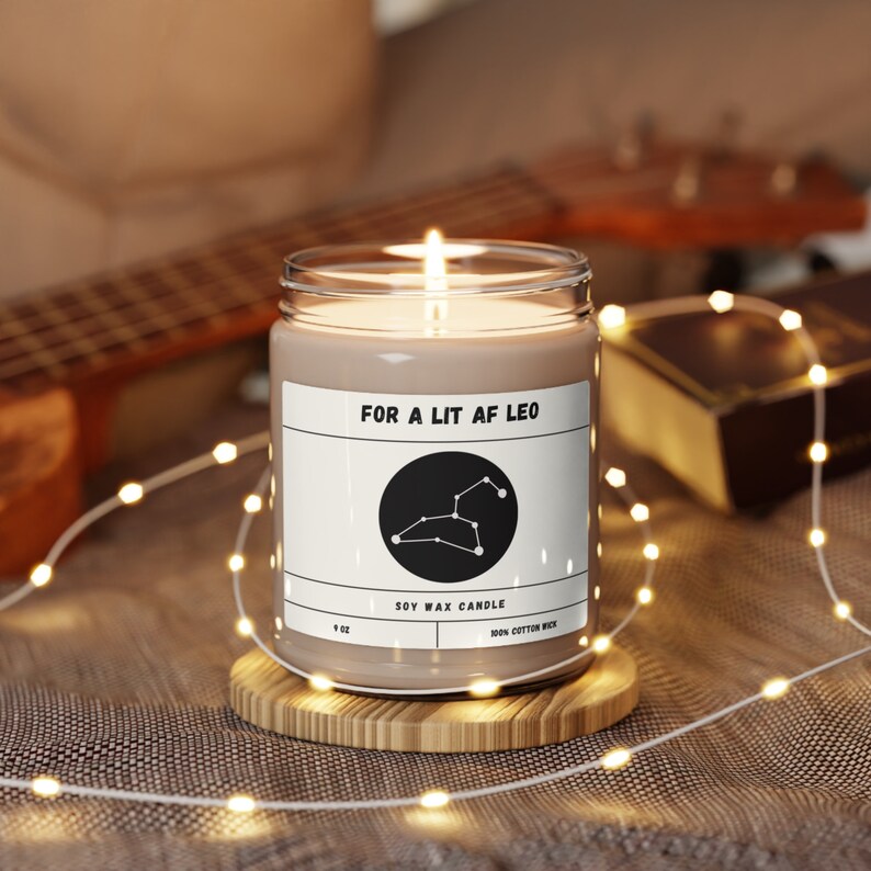 Leo Constellation Gift Scented Soy Candle Home Decor Aroma image 3