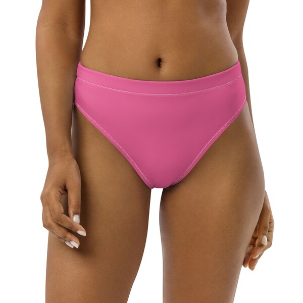 UPF 50+ Bikini Bottom, Pink Recycled padded bikini Bottom, OEKO-TEX 100 standard certified Fabric, Swimwear, Beach wear, Swim Bottom