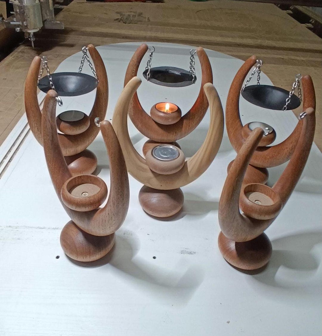 Wooden Wax Burner. Tealight Candle Holder & Diffuser - Wooden Diffuser ...