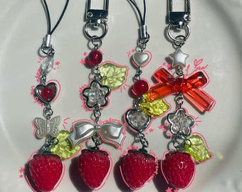 Strawberry Keychains & Phone Charms