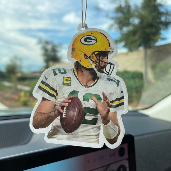 Aaron Rodgers White Jersey Car Air Freshener | Green Bay |  Perfect gift for sports fans!