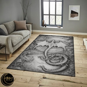Alfombra de dragón tradicional, alfombra de patrón de dragón histórico, alfombra de dragón, alfombra japonesa, alfombra de estilo japonés, alfombra de vida japonesa, alfombra de Japón
