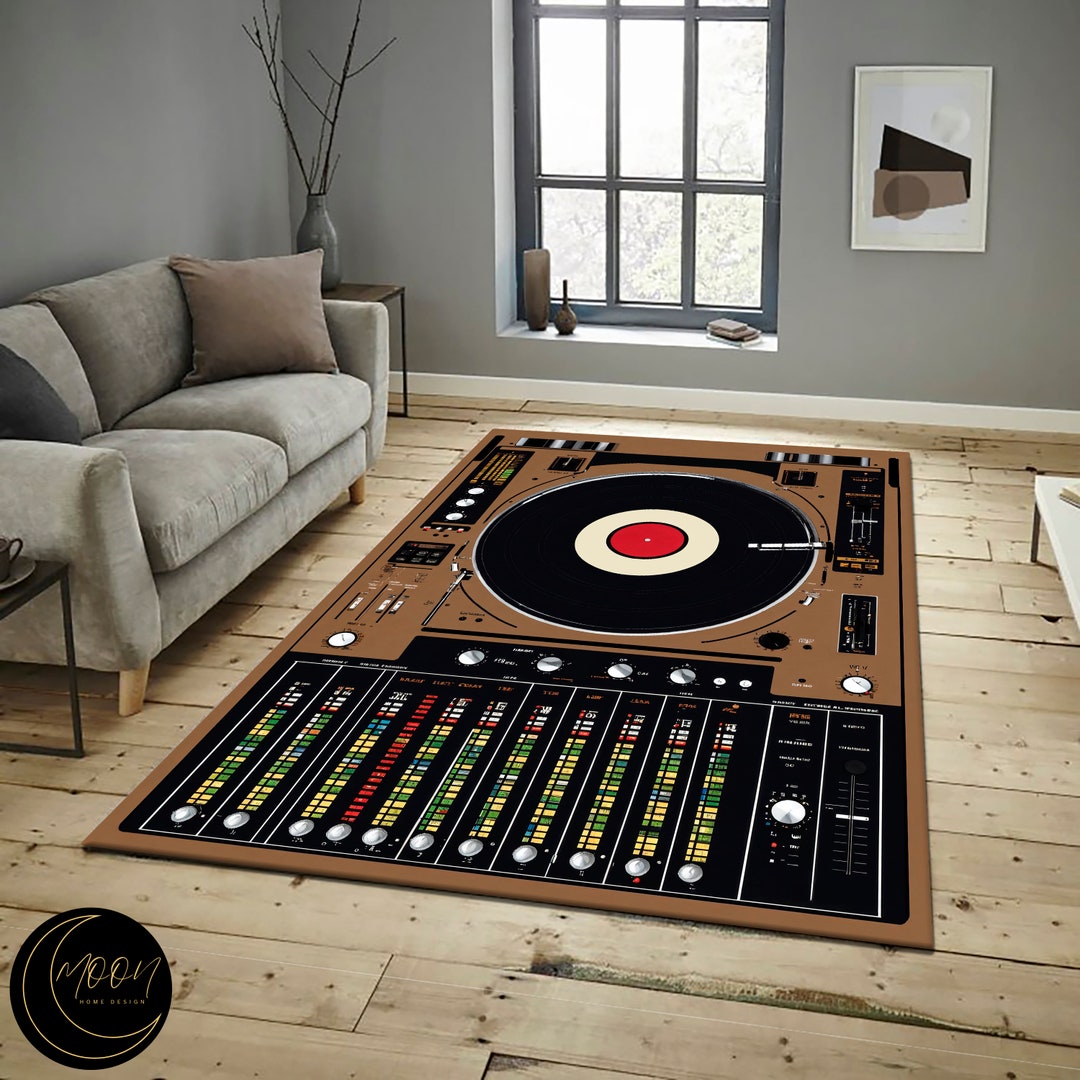 Audio Studio Rugs Music Mixer Rug: Vinyl Record Pattern, Music Room Decor - Etsy