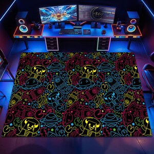 Arcade Rug, Arcade Game Room Rug, Arcade Gaming Rug, Arcade Pattern Rug, Game Room Rug, Arcade Design Rug, Retro Arcade Rug, Arcade Room Rug