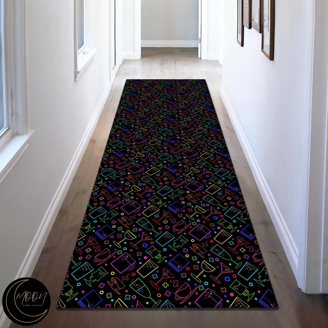 Retro 80s Arcade Runner Rug: Washable Non-slip Hallway Decor - Etsy