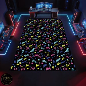 Arcade Gaming Rug, Arcade Rug, Arcade Game Room Rug, Arcade Pattern Rug, Game Room Rug, Cool Game Room Carpet, Colorful Arcade Carpet