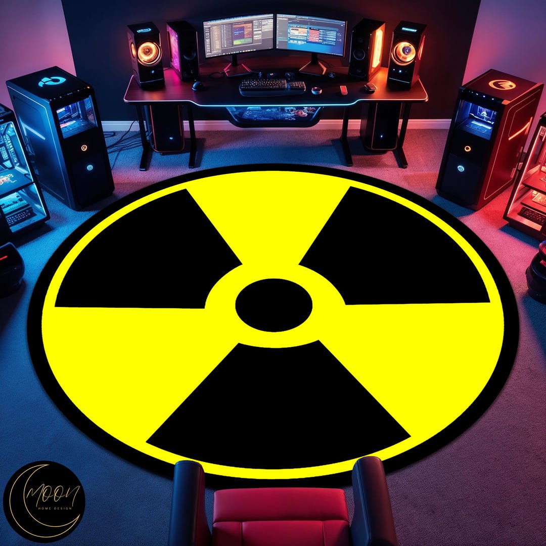 Danger Zone Round Rug, Danger Symbol Rug, Funny Teenage Room Carpet ...