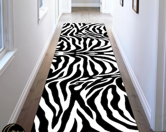 Zebra Print Runner Rug: Animal Decor Rug