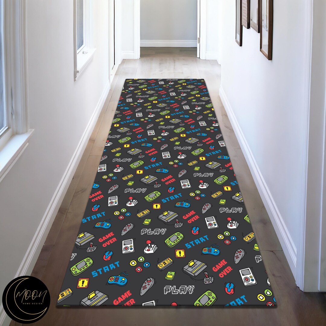 Retro Controller Rug Retro Game Controller Runner Rug: Arcade Hallway Decor - Etsy