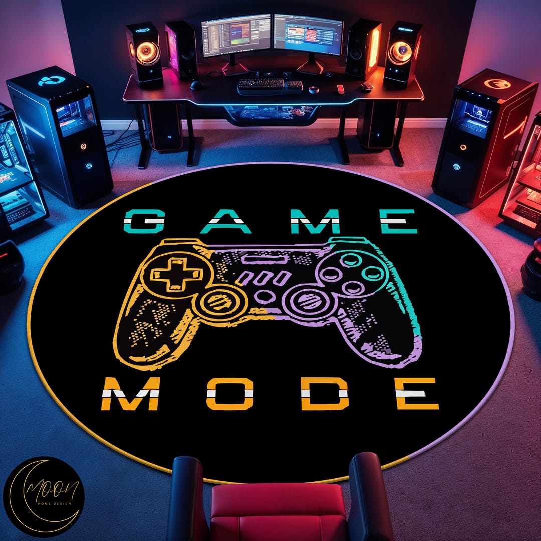 Controller Rugs Gamer Controller Rug: Round Game Room Decor - Etsy