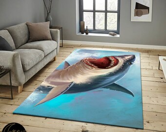 Tappeto Shark Face: tappeto in poliestere con stampa animalier