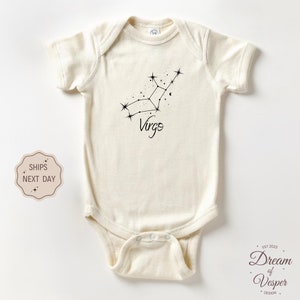Newest Star Baby Onesie Constellation Announcement Bodysuit Space Onesie Newborn Virgo Stars Take Home Outfit New Here Hi There Etsy