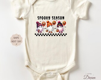 Spooky Season Outfit - Halloween Baby Outfit - Little Ghost Outfit - Natural Fall Baby Bodysuit - Halloween Baby Gift