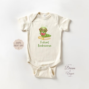 Future Bookworm Outfit, Funny Baby Bodysuit, Literature Baby Outfit, Unisex Baby Clothes, Baby Shower Gift, Book Baby Clothes, Baby Gift image 1
