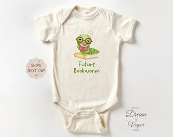Future Bookworm Outfit, Funny Baby Bodysuit, Literature Baby Outfit, Unisex Baby Clothes, Baby Shower Gift, Book Baby Clothes, Baby Gift