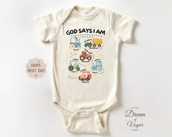 God Says I Am Baby Outfit, Christian Baby Bodysuit, Faith Quote Outfit, Religious Baby Clothes, Inspirational Baby Shower Gift
