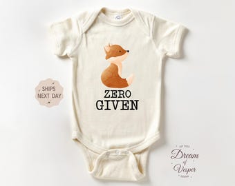 Zero Fox Given Outfit, Cute Fox Baby Bodysuit, Funny Baby Outfit, Baby Shower Gift, Natural Boho Baby Clothes, Animal Baby Outfit
