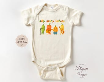 Silly Spicy Babies Baby Outfit, Funny Chili Pepper Baby Bodysuit, Cute Foodie Baby Outfit, Spicy Baby Shower Gift, Natural Baby Clothes