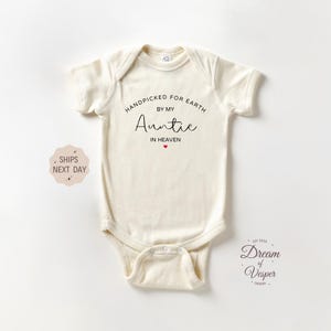 Handpicked For Earth By My Auntie In Heaven Onesie®, Handpicked By My Aunt Baby Bodysuit, Aunt in Heaven Onesie®, Cute Baby Shower Gift