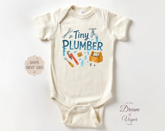 Tiny Plumbing Baby Outfit, Funny Plumber Baby Bodysuit, Future Plumber Outfit, Daddy's Trade Baby Outfit, Baby Shower Gift