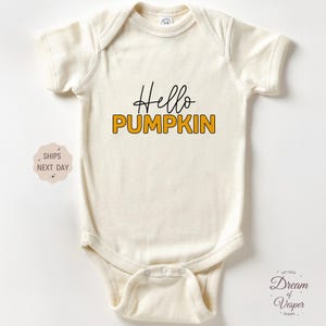 Hello Pumpkin Onesie®, Halloween Baby Gift, Baby Halloween Outfit, Cute Pumpkin Onesie, Fall Baby Clothes, Cute Baby Outfit