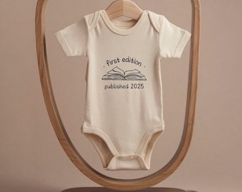 First Edition Published Outfit - Custom Baby Bodysuit - Vintage Book Baby Outfit - First Edition Published with Year Natural Outfit
