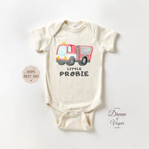 Little Probie Onesie®, Firetruck Baby Bodysuit, My Dad Is a Firefighter Onesie®, My Dad Is a Hero Bodysuit, Fireman Onesie®, Baby Shower