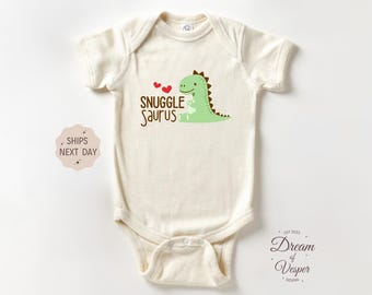 Snuggle Saurus Baby Outfit, Cute Dinosaur Bodysuit, T‑Rex Baby Bodysuit, Unisex Baby Saurus Outfit, Baby Shower Gift, Funny Outfit