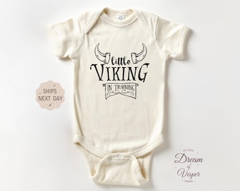 Little Viking In Training Bodysuit Brand Bodysuit, Funny Nordic Baby Bodysuit, Cute Father’s Day Gift Idea, Viking Baby Outfit