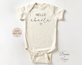 Hello Abuela Outfit, Baby Shower Gift, Spanish Baby Reveal Clothes, Spanish Announcement, Newborn Baby Bodysuit, Hola Abuelitos Clothes