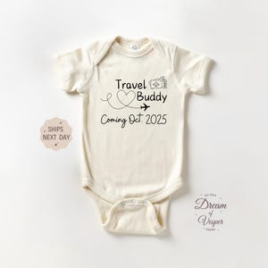 Personalized Travel Buddy Baby Onesie®, Pregnancy Announcement Gift, Infant Bodysuit, I Need a Passport Baby Onesie®, Natural Baby Clothes