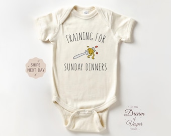 Training For Sunday Dinners Baby Outfit, Italian Food Baby Bodysuit, Mom's Best Spaghetti Outfit, Italian Baby Gift, Pasta Baby Clothes