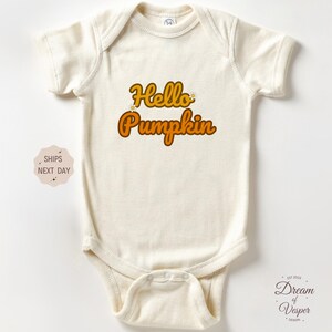 Hello Pumpkin Onesie®, Baby Halloween Outfit, Cute Pumpkin Onesie, Fall Baby Clothes, Pumpkin Baby Onesie®, Halloween Baby Gift