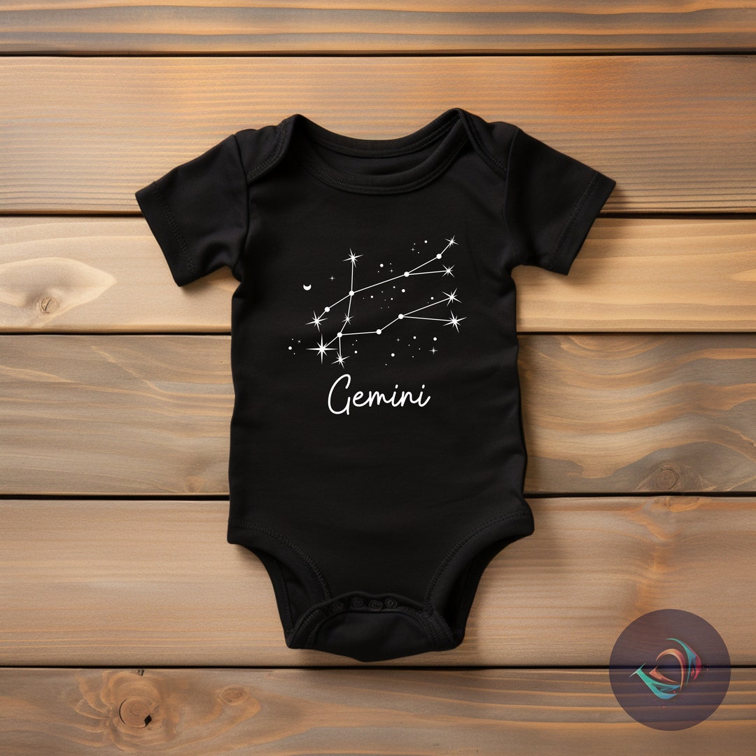 Gemini Baby Onesie Cute Constellation Bodysuit Zodiac Baby Etsy