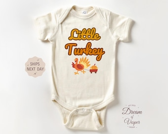 Little Turkey Baby Natural Outfit, Fall Baby Gift, Newborn Bodysuit, Fall Baby Natural Bodysuit, Cute Fall Outfit, Thanksgiving Baby Outfit
