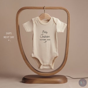 Custom Announcement Baby Onesie® - Personalized Bodysuit - Natural Coming Soon Onesie®
