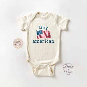 Tiny American Baby Onesie®, 4th of July Baby Bodysuit, Cute Patriotic America Baby Onesie®, Fourth Of July Baby Gift, Memorial Day Onesie®