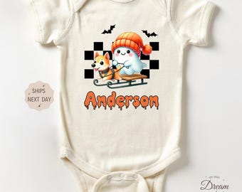 Custom Halloween Baby Outfit, Personalized Baby Outfit, Spooky Name Outfit, Halloween Baby Gift, Custom Halloween Gift, Newborn Bodysuit