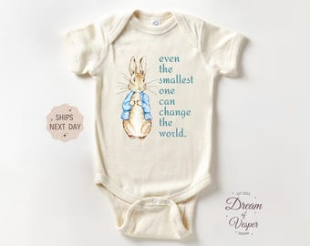 Even the Smallest One Can Change the World Outfit, Funny Easter Bunny Baby Bodysuit, Cute Rabbit Baby Outfit, My First Easter, Baby Gift