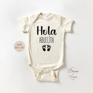 Hola Abuelitos Onesie®, Latin Baby Bodysuit, Pregnancy Announcement Onesie®, Spanish Baby Onesie®, Baby Shower Gift, Pregnancy Reveal Outfit