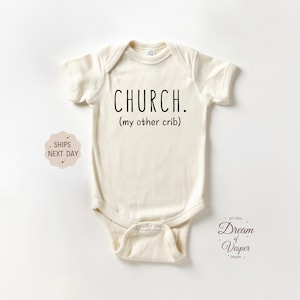 Church (My Other Crib) Baby Onesie®, Christian Baby Onesie®, Religious Baby Bodysuit, Gender Neutral Baby Onesie®, Cute Baby Shower Gift
