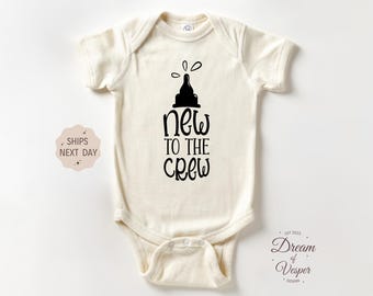 Personalized New To The Crew Outfit, New To The Crew Custom Baby Bodysuit,  Family Matching, Baby Shower Gift, Baby Announcement Outfit